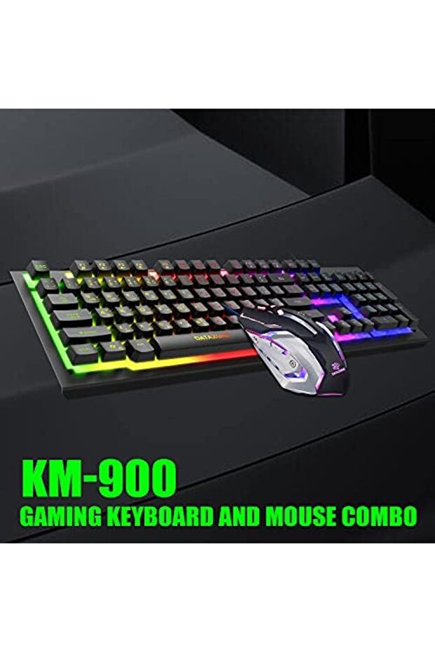 لوحة مفاتيح وماوس للألعاب، كمبيوتر ولوحة مفاتيح سلكية بإضاءة خلفية USB، برنامج تشغيل ماوس عالي الدقة، لعبة C - 8