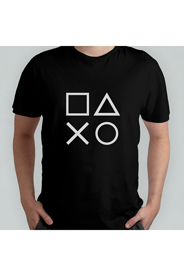 Playstation Keys Unisex 100% Cotton Crew Neck T-Shirt Model 4