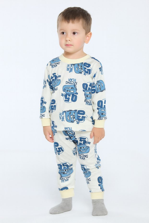 Seasonal Cotton Fabric Cartoon Unisex Children's Pajamas Set