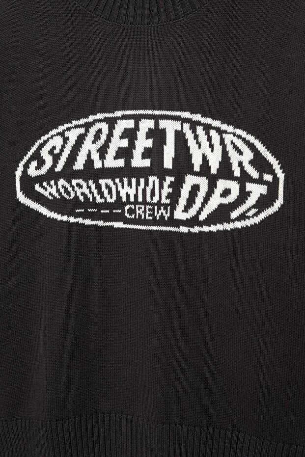 Yazı grafik baskılı kazak - 7