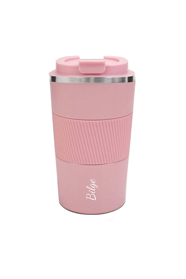 Silikonlu Pembe Termos - 1