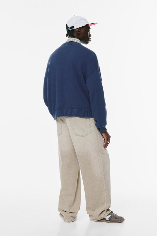 Yazı grafik baskılı kazak - 5