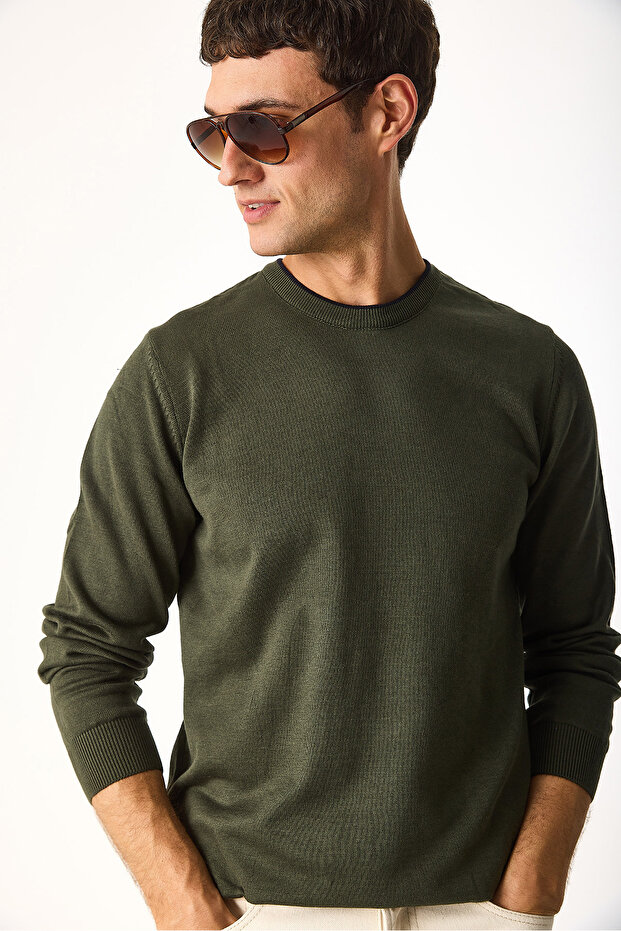 Bisiklet Yaka Regular Fit Basic Triko - 7