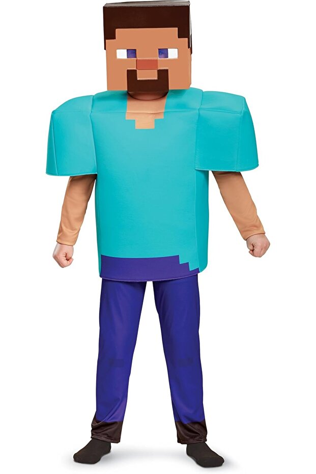 Steve Deluxe Minecraft Costume, Multicolor, Small (4-6)