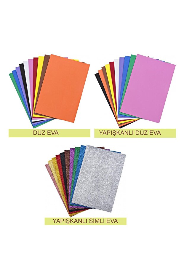 20x30 3 Lü Eva Seti (Düz Eva-Simli Eva-Simli Yapışkanlı) - 1