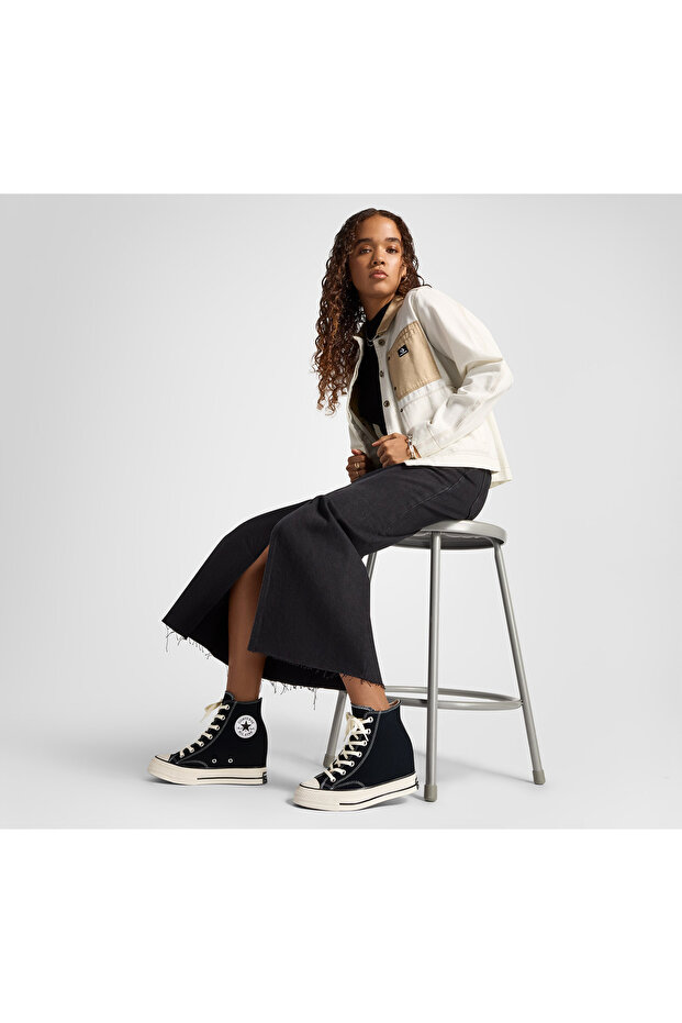 Chuck 70 Wedge Unisex Siyah Platform Sneaker - 1