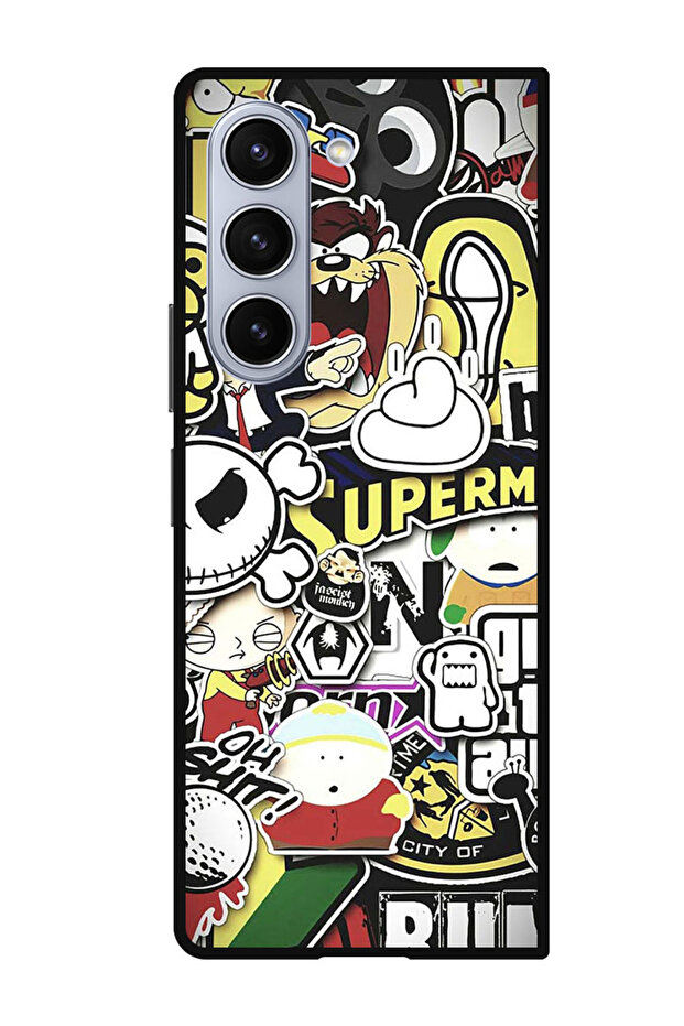 Protective Case Anti Scratch Shock Proof Bumper Cover For Samsung Galaxy Z Fold 5 Cartoon Collage