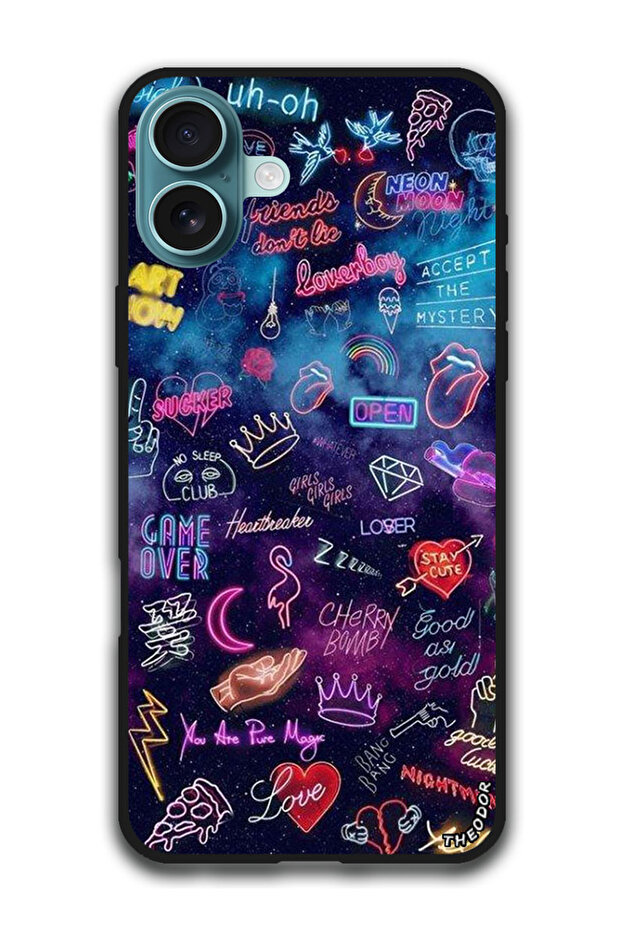 Protective Case Anti Scratch Shock Proof Bumper Cover For iPhone 16 Plus (6.7)-inch Lights Doodle