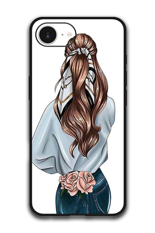 Case Compatible with Apple iPhone 16e 6.1 Inch Protection Shockproof Bumper Cover - Pink Rose Girl