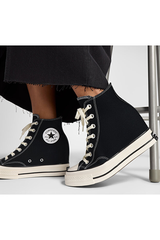 Chuck 70 Wedge Unisex Siyah Platform Sneaker - 3