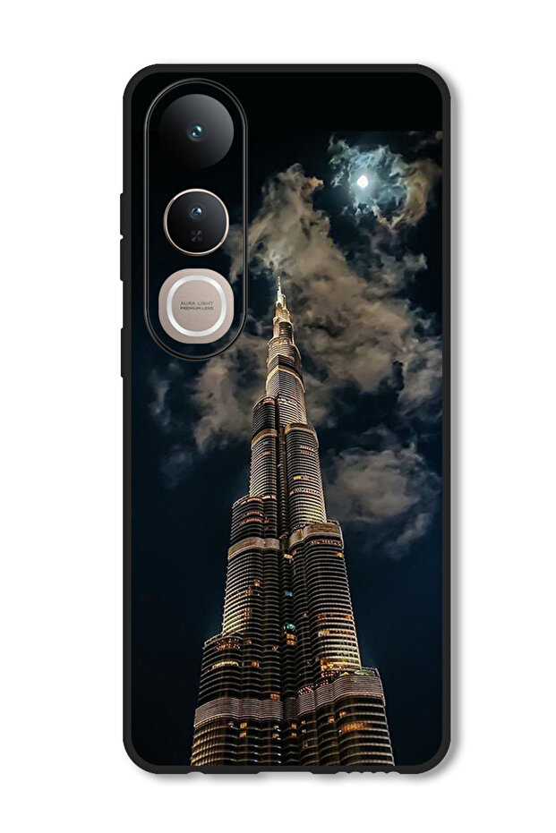 Case Compatible with Vivo V50 Lite Protection Shockproof Bumper Cover Burj Khalifa In Night
