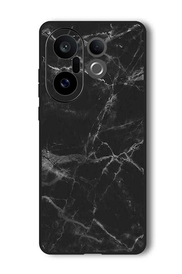 Case Compatible with Vivo X200 FE 6.31 Inch Protection Shockproof Bumper Cover Black Marble