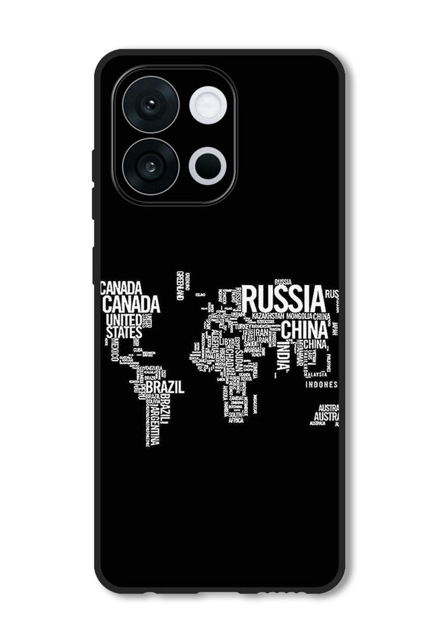 Case Compatible with OnePlus 13s 6.32 Inch Protection Shockproof Bumper Cover Written World Map
