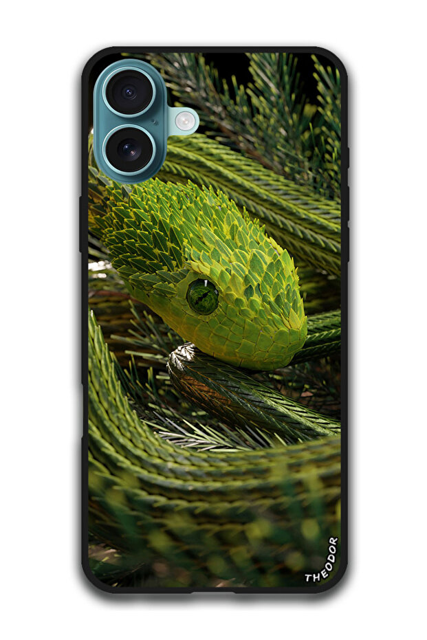 Protective Case Anti Scratch Shock Proof Cover For iPhone 16 Plus (6.7)-inch snake_green_reptile