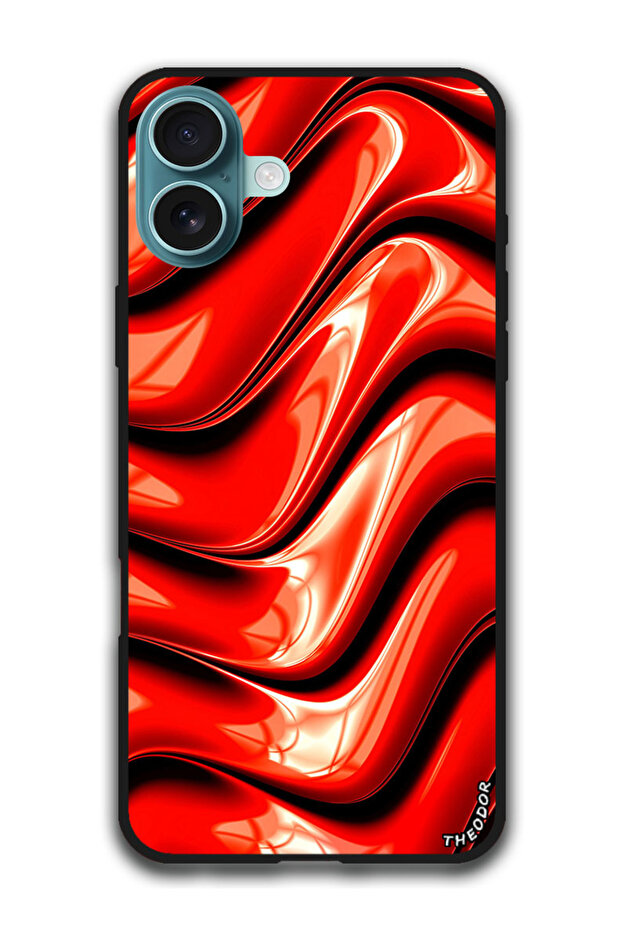 Protective Case Anti Scratch Shock Proof Cover For iPhone 16 Plus (6.7)-inch fractal_graphic_red