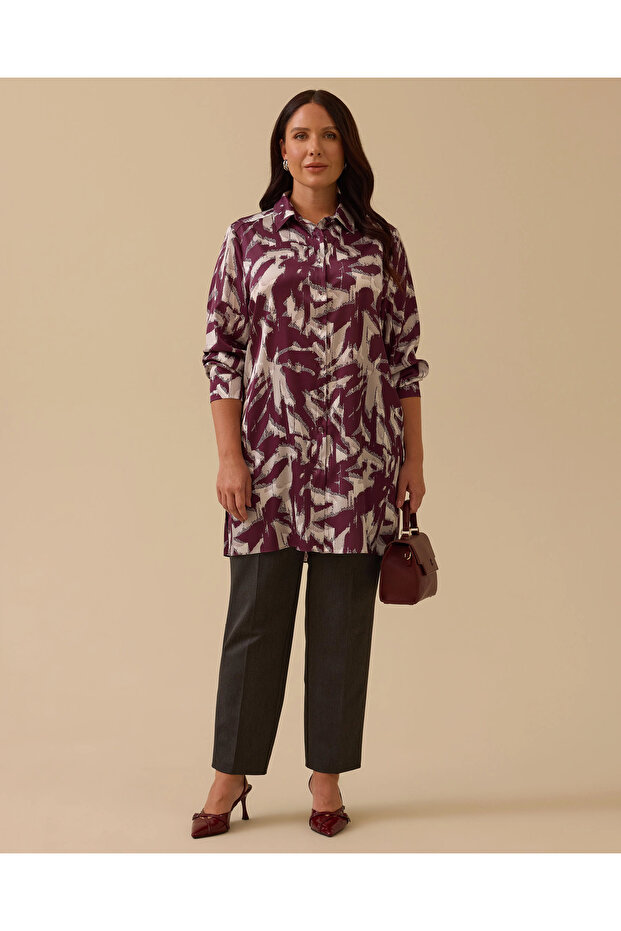 قميص منقوش مقاس كبير - 1