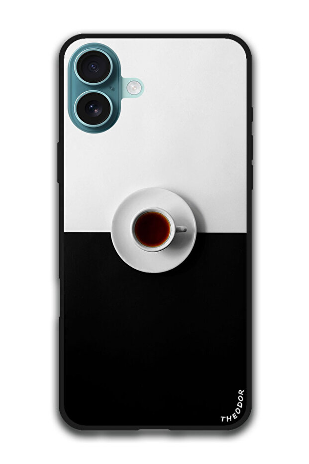 Protective Case Anti Scratch Shock Proof Bumper Cover For iPhone 16 Plus (6.7)-inch cup_black_white
