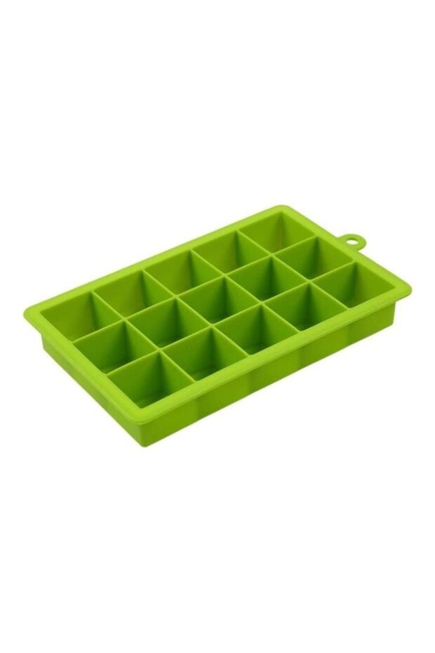 15 Cubes Silicone Ice Tray Green one size