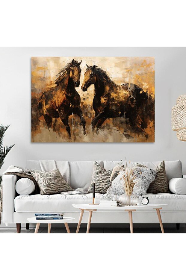 لوحة فنية جدارية قماشية كانفس بتصميم إسلامي إطار بني، 40×60 سم