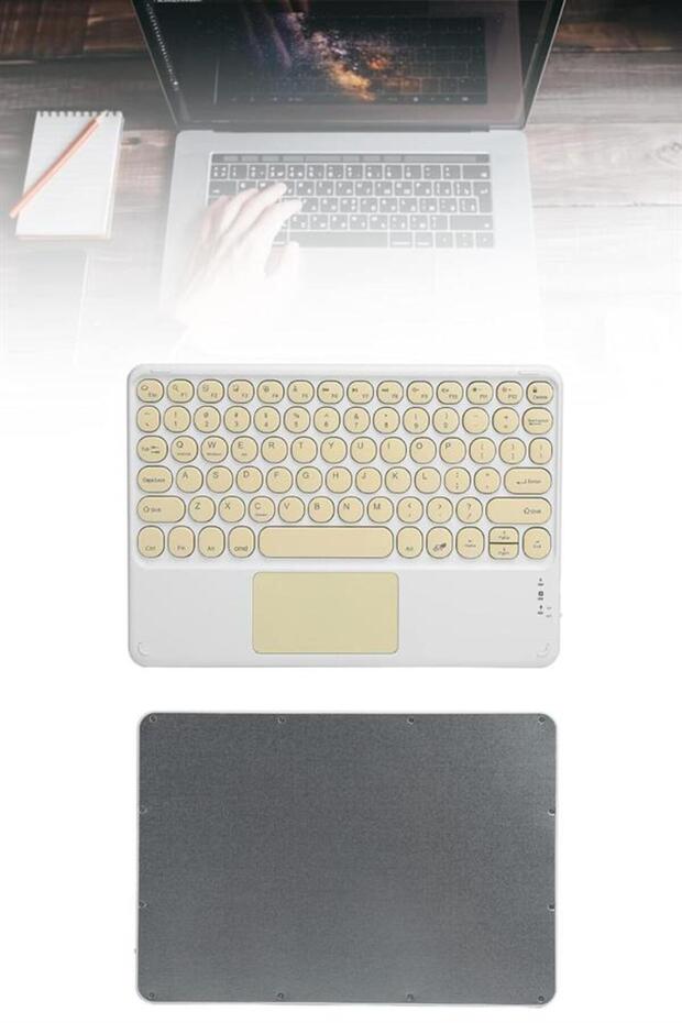 Touchpad Tüm Cihazlara Uyumlu Bluetooth Klavye Touchpad Slim Kablosuz Wifi Q Klavye - 3
