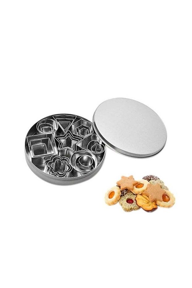 24 Piece Stainless Steel Cookie Cutters Silver 50grams