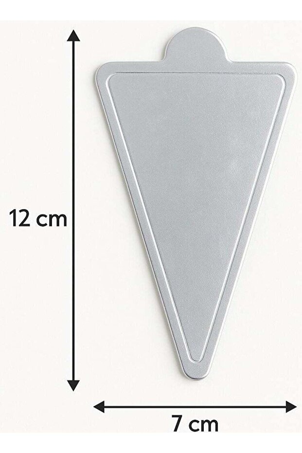 Silver Triangular Cake Board – 12×7 cm | Premium Single Slice Dessert Base