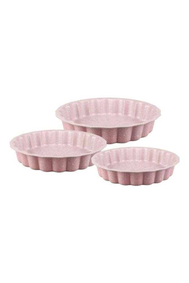 DESSINI 3-Piece Granite Cake Pan Set Includes 1 x Small Pan 24cm, 1 x Medium Pan 28cm, 1 x Large Pa