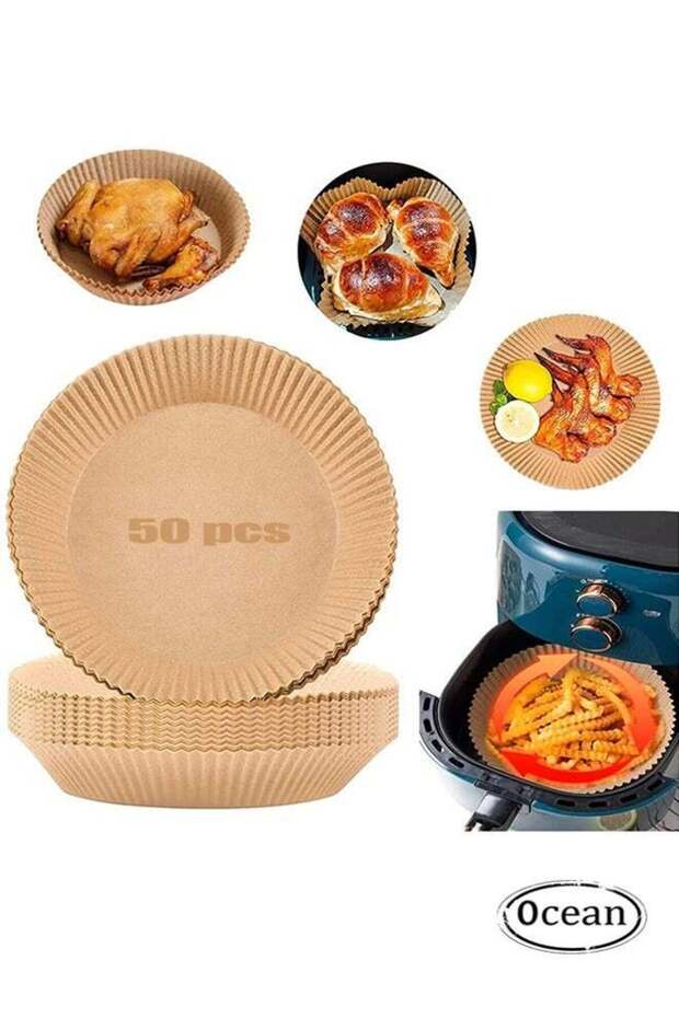 50 Pcs Air Fryer Disposable Paper Liner Cooking Paper for Air Fryer Non-Stick Air Fryer Liners Baki