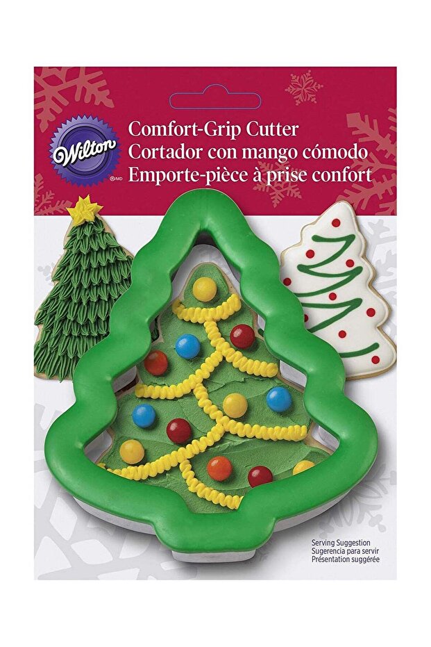 Christmas Tree Cookie Cutter, Large, Green And Silver
