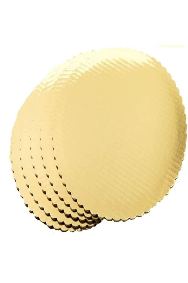 Cake Board 9 Inches Round Cardboard Disposable Pizza Circle Scalloped Tart Decorating Base Stand Pa