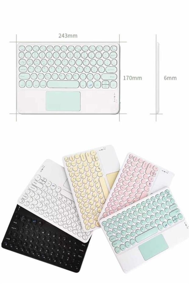 Android ve İOS Uyumlu Bluetooth Klavye Touchpad Slim Kablosuz Wifi Q Klavye - 4