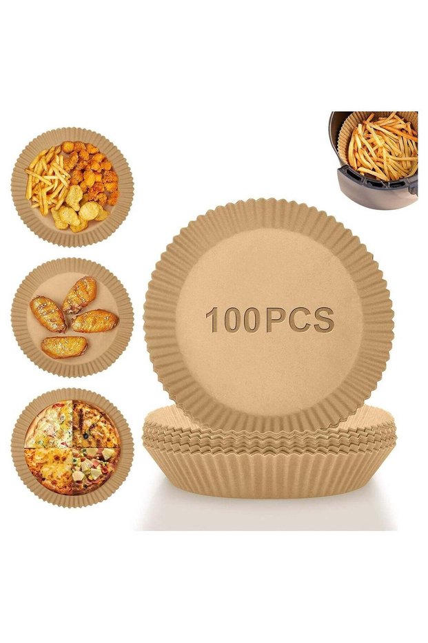 Air Fryer Disposable Paper Liner, 100 PCS Non-stick Disposable Air Fryer Liners, Parchment Paper fo
