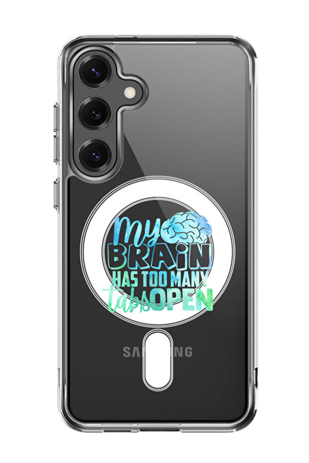 Case for Samsung Galaxy S25 Plus Compatible with MagSafe, Cover My brain has too many
