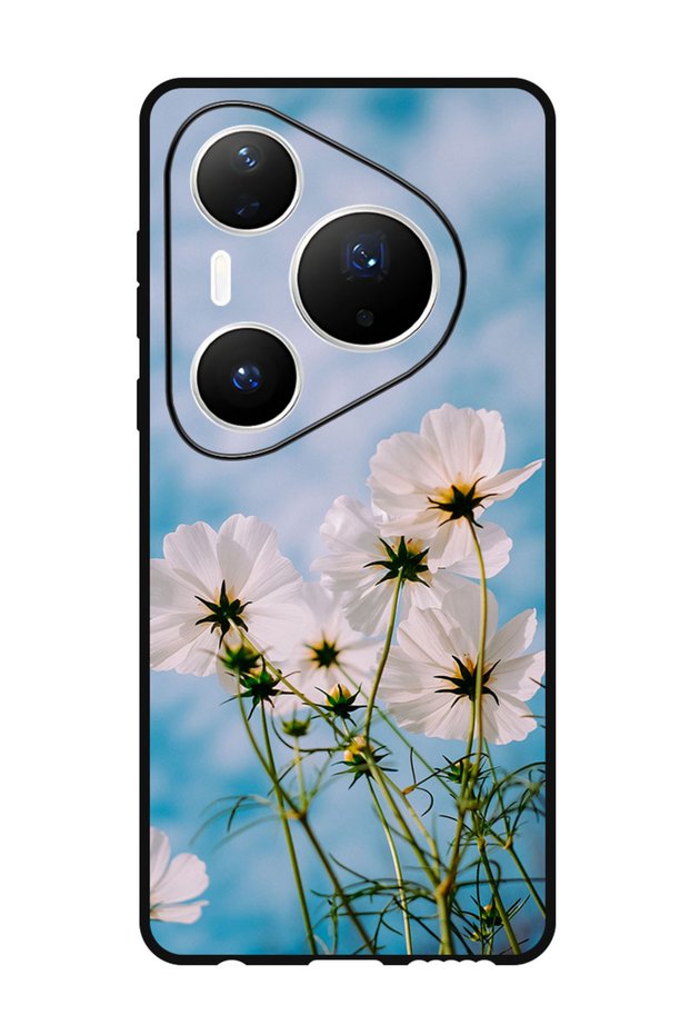 Case Compatible with Huawei Pura 80 Pro 6.8 Inch Protection Shockproof Cover cosmos_flowers_white