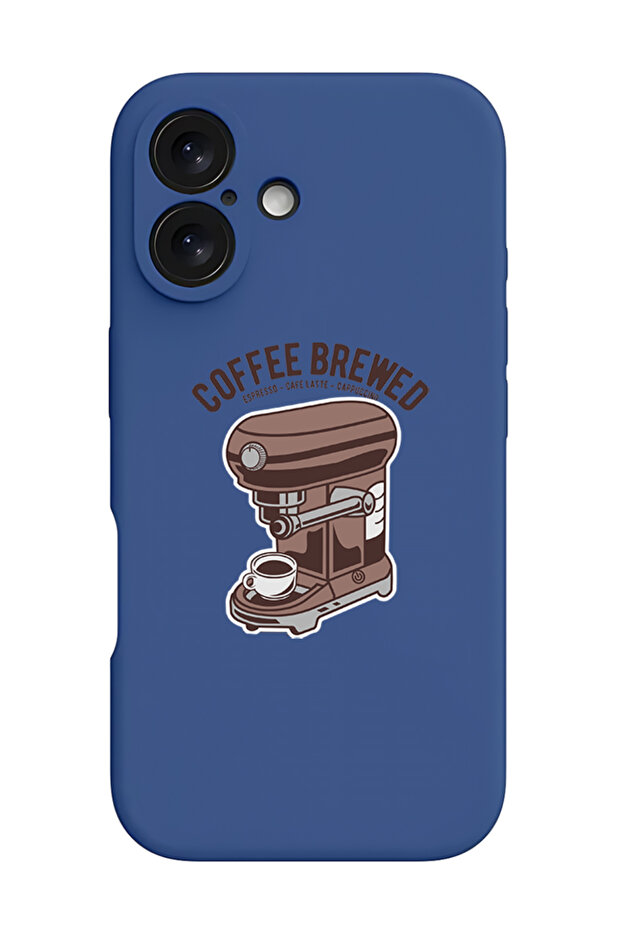 iPhone 16 Plus Blue Protective Liquid Silicone Shockproof Case - Coffee Brewed
