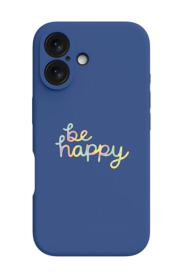 iPhone 16 Plus Blue Protective Liquid Silicone Shockproof Case - Be Happy