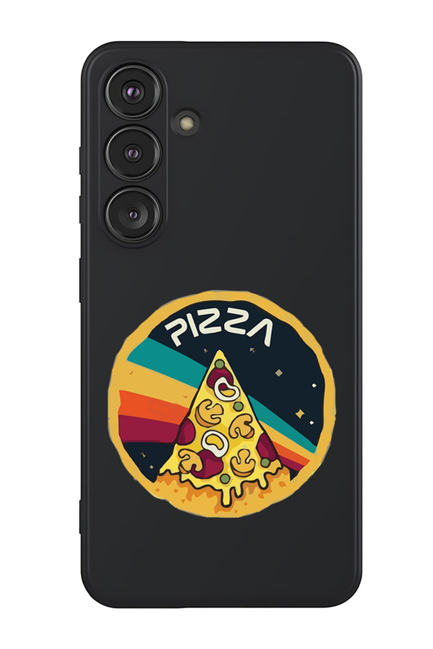 Protective Liquid Silicone Shockproof Case For Samsung Galaxy S25 (Black) - Pizza
