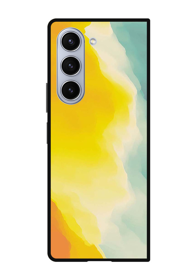 Protective Case For Samsung Galaxy Z Fold 5 Shades Of Blue Yellow Orange