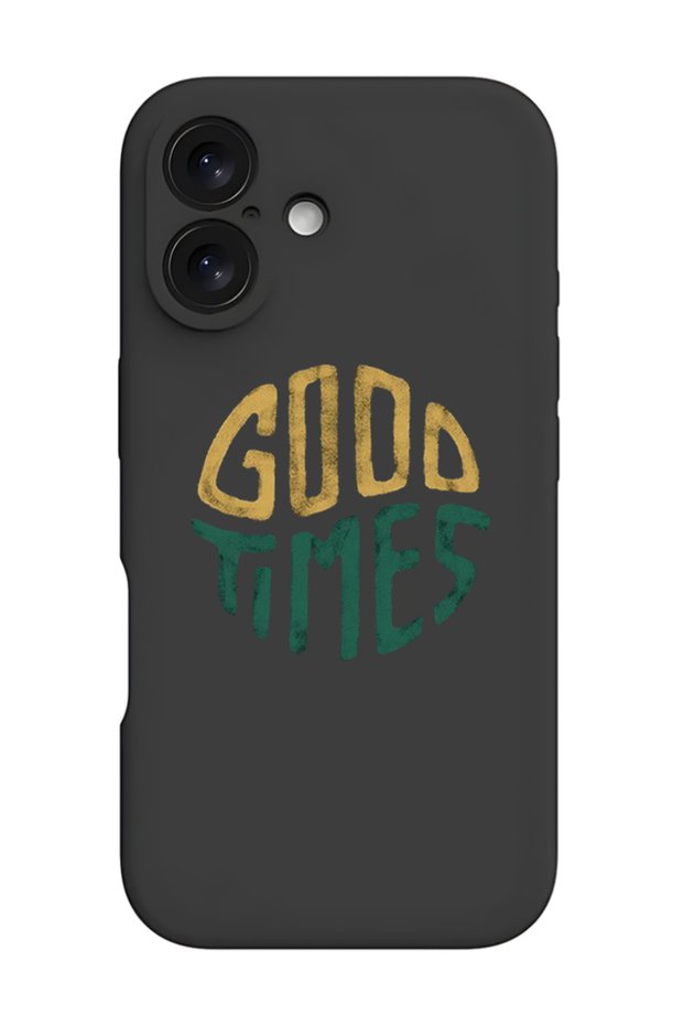 iPhone 16 Plus Black Protective Liquid Silicone Shockproof Case - Good times