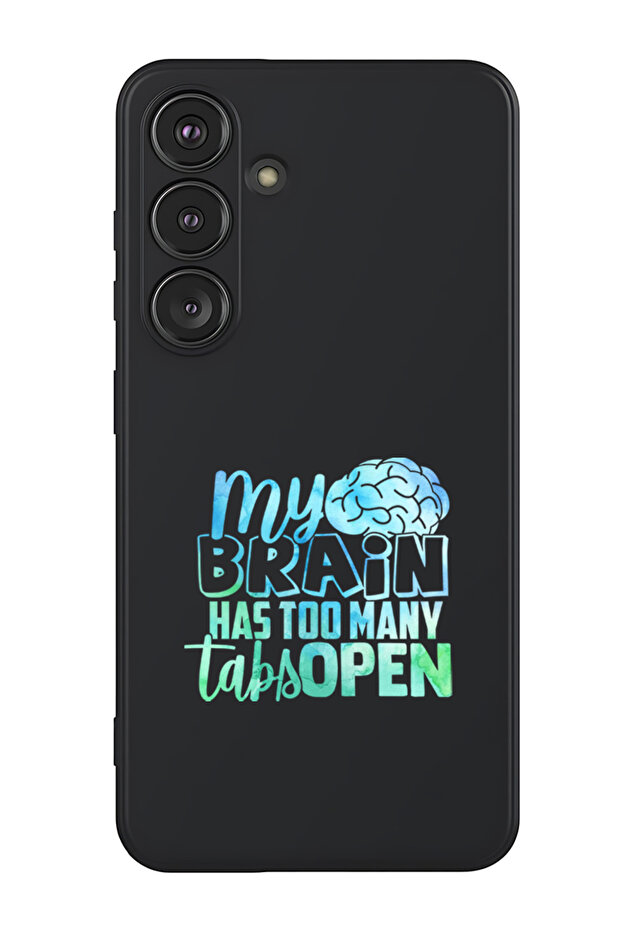 Protective Liquid Silicone Case For Samsung Galaxy S25 Plus (Black) - My brain has too many