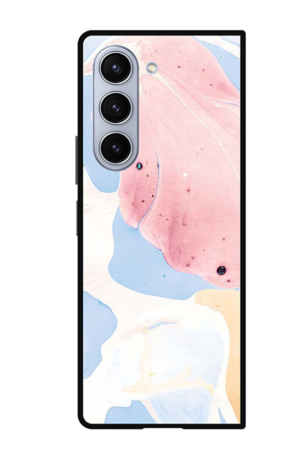 Protective Shock Proof Cover For Samsung Z Fold 5 Light Pink Flower Texture