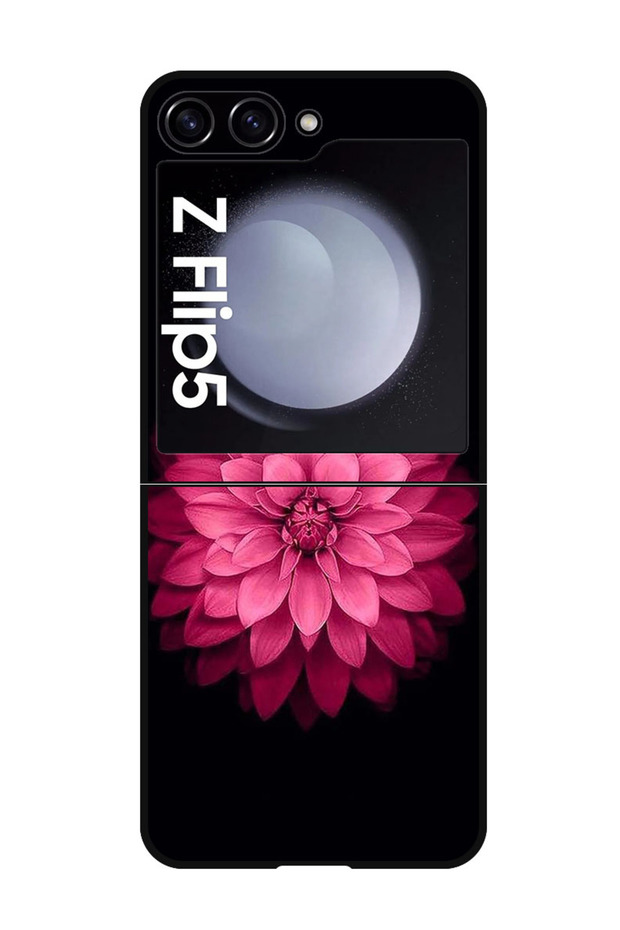 Protective Case Anti Scratch Shock Proof Cover For Samsung Galaxy Z Flip 5 Pink Flower At Center