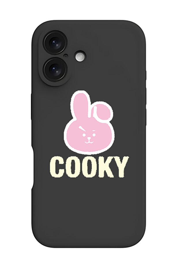 iPhone 16 Black Protective Liquid Silicone Shockproof Case - Cooky
