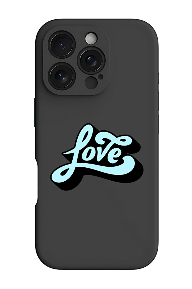 iPhone 16 Pro Black Protective Liquid Silicone Shockproof Case - Be Happy