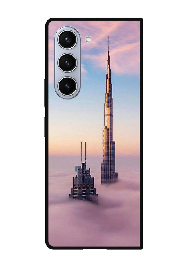 Protective Case Anti Scratch Shock Proof Cover For Samsung Galaxy Z Fold 5 Burj Khalifa In Clouds