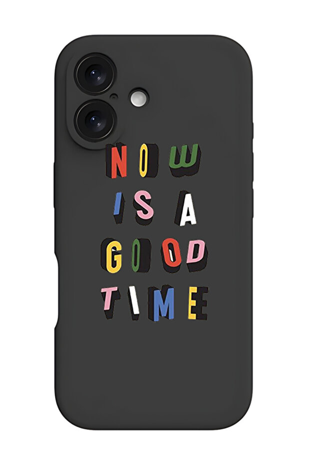 iPhone 16 Plus Black Protective Liquid Silicone Shockproof Case - Good time