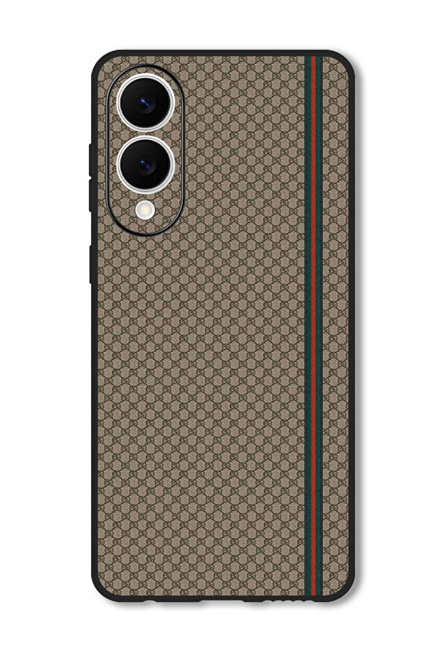 Case Compatible with Samsung Galaxy S25 Edge Protection Shockproof Cover Red Green Strip On Brown