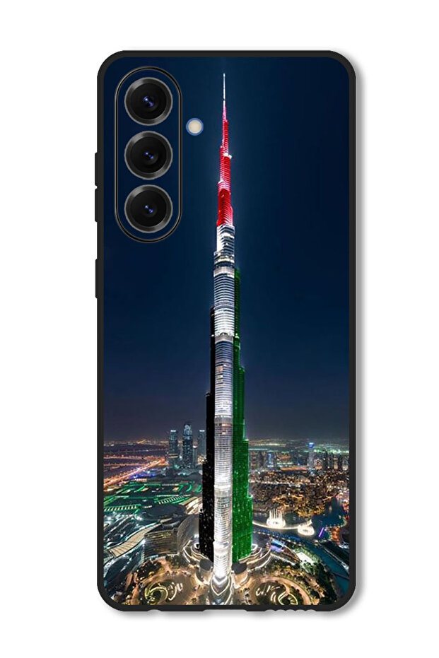 Case Compatible with Samsung Galaxy M56 6.74 Inch Protection Shockproof Cover Burj Khalifa UAE Flag