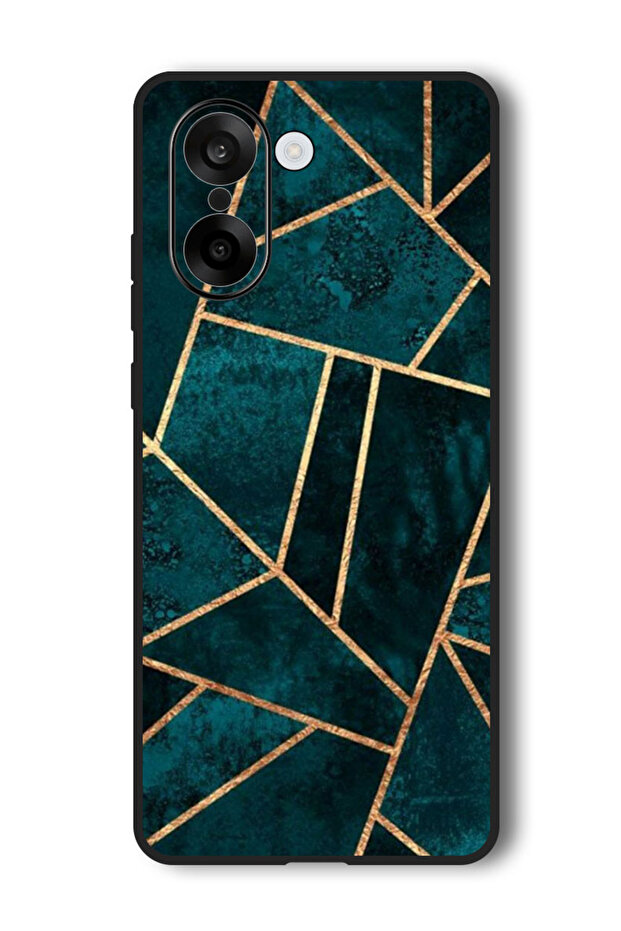 Case Compatible with OnePlus Nord CE 5 6.77 Inch Protection Shockproof Cover Green Geometrical