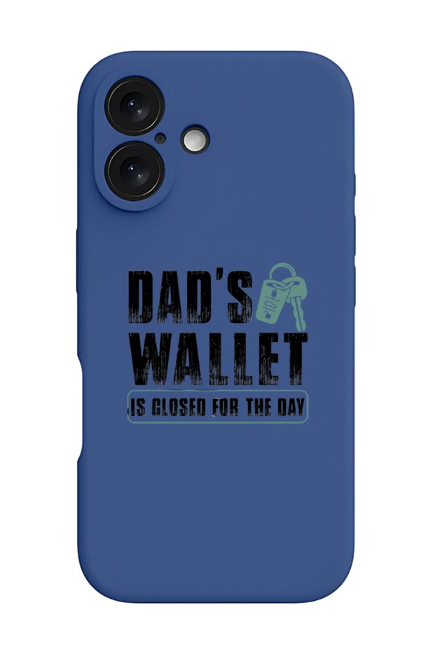 iPhone 16 Plus Blue Protective Liquid Silicone Shockproof Case - Dads wallet Black